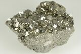 Gleaming Cubic Pyrite Crystal Cluster - Peru #202972-1
